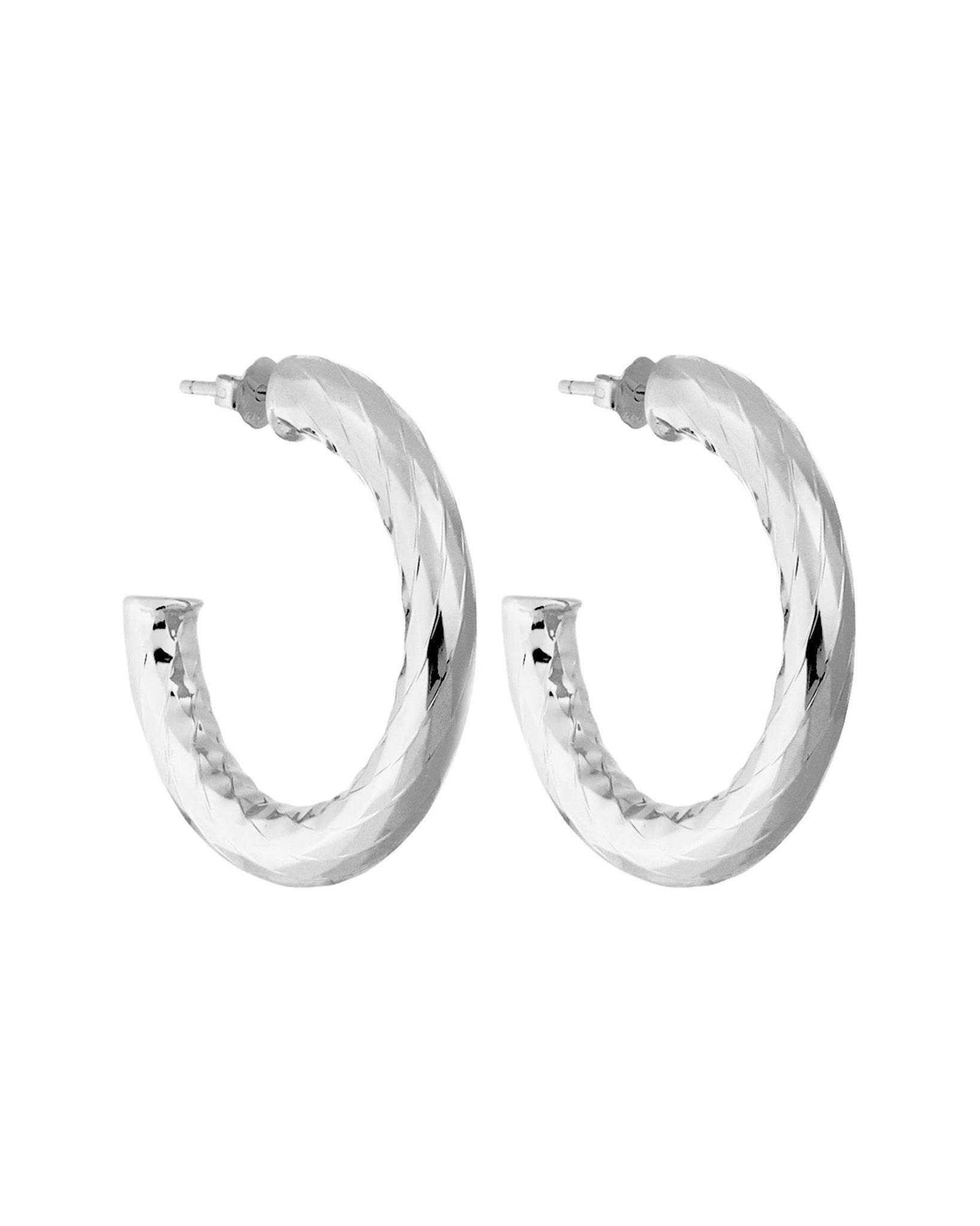 1 Wavelet Hoops in Silver