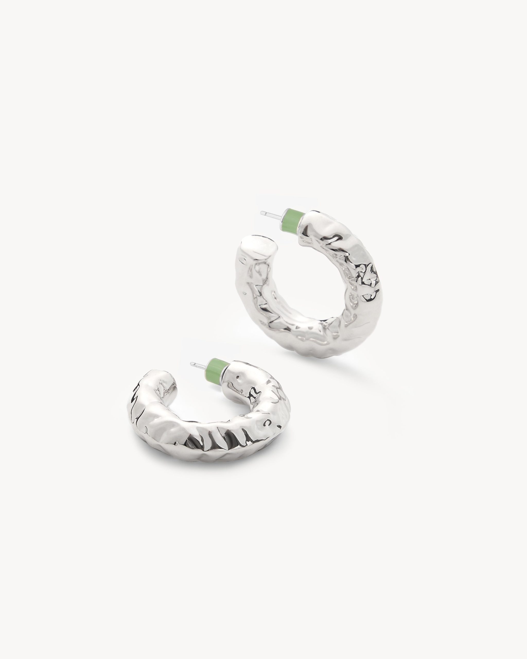1.25 Perfect Crunch Hoops in Silver - Image 3