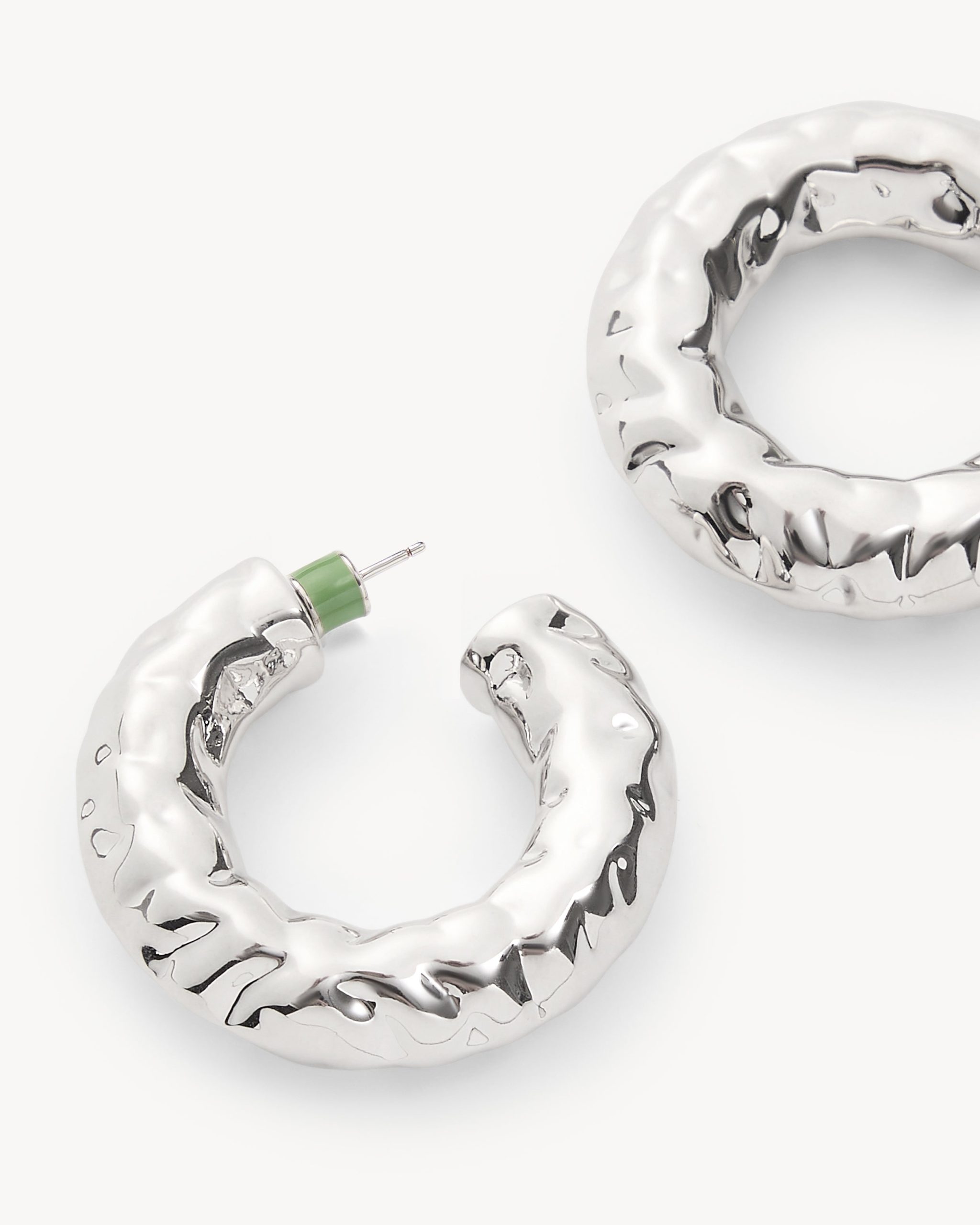 1.25 Perfect Crunch Hoops in Silver - Image 2