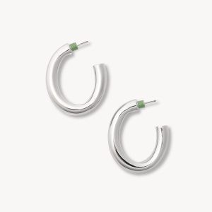 1.5 Perfect Oval Hoops in Silver