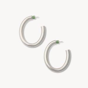 2 Perfect Oval Hoops in Silver