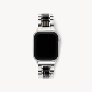 Apple Watch Band Silver in Black Pearl