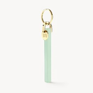 Bar Keychain in Sea Glass - Gold