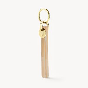 Bar Keychain in Alabaster - Gold