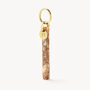 Bar Keychain in Baja Tortoise - Gold