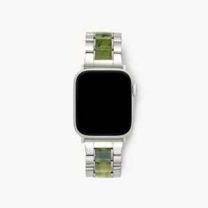 Boyfriend Apple Watch Band in Silver / Algae