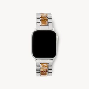 Boyfriend Apple Watch Band in Silver / Baja Tortoise