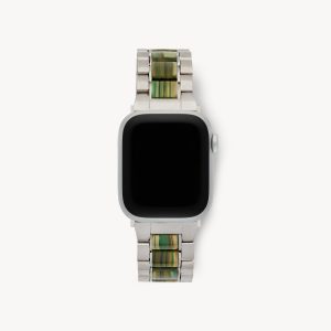 Boyfriend Apple Watch Band in Silver / Meadow