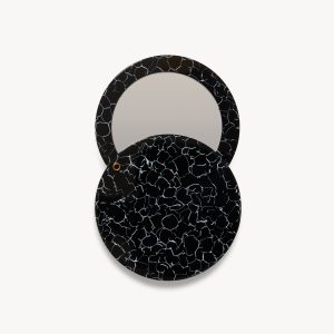 Circle Mirror in Black Marble