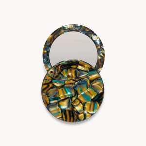 Circle Mirror in Green Tortoise