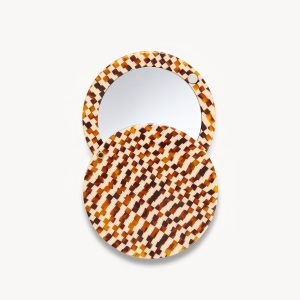 Circle Mirror in Tortoise Checker