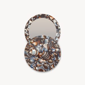 Circle Mirror in Blue Horn