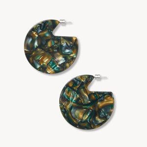 Clare Earrings in Green Tortoise