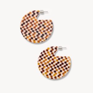 Clare Earrings in Tortoise Checker
