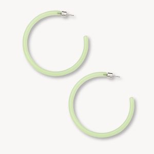 Large Hoops in Light Green