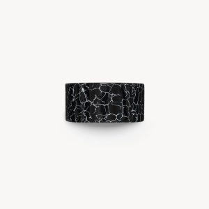 French Pony Barrette in Black Marble