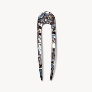 French Hair Pin in Blue Horn