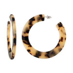 Grande Flat Hoops in Blonde Tortoise
