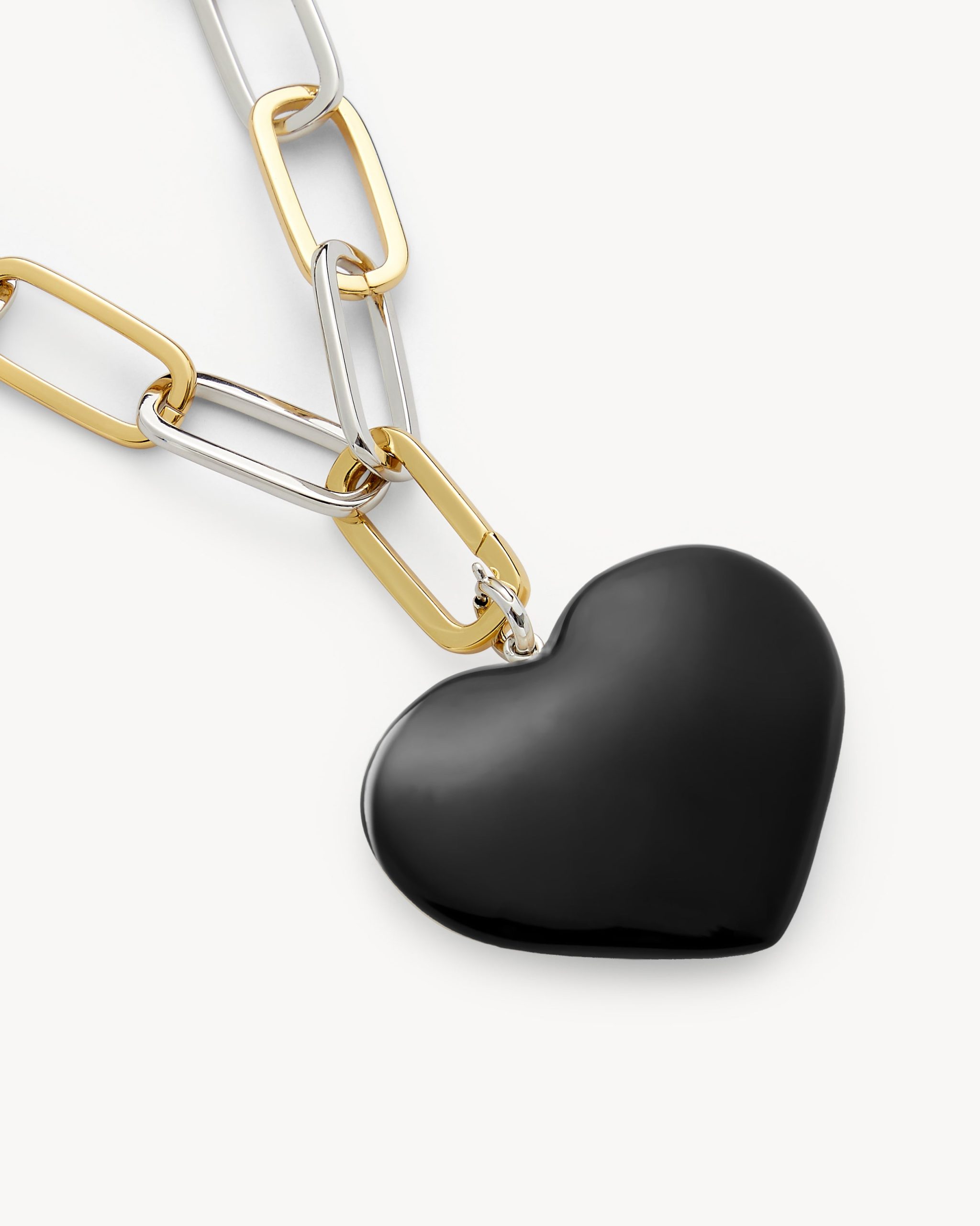 Grande Heart Pendant Necklace in Black - Image 2