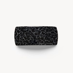 Jumbo Box Barrette in Black Marble