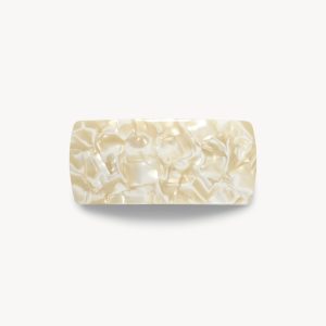 Jumbo Box Barrette in Ivory