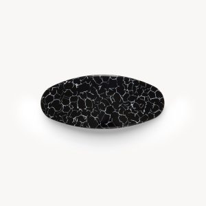 Jumbo Oval Barrette in Black Marble
