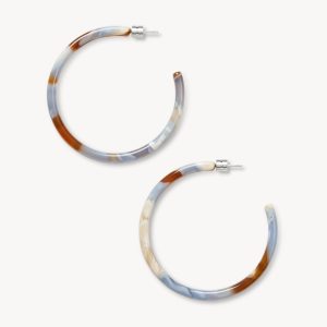 Large Hoops in Blue Roma