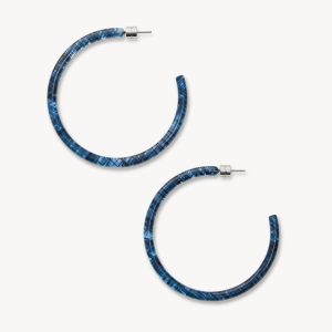 Large Hoops in Chambray