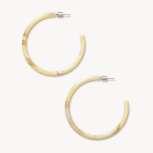 Large Hoops in Crème