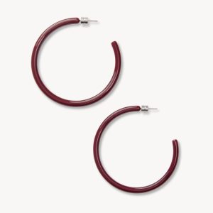 Large Hoops in Oxblood