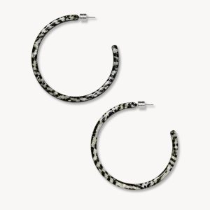 Large Hoops in Perle Noir