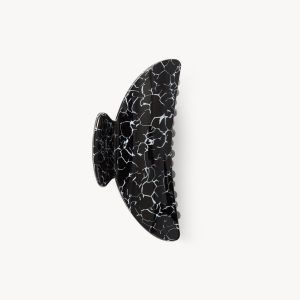 Midi Heirloom Claw in Black Marble