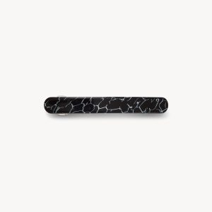 Midi Paris Barrette in Black Marble