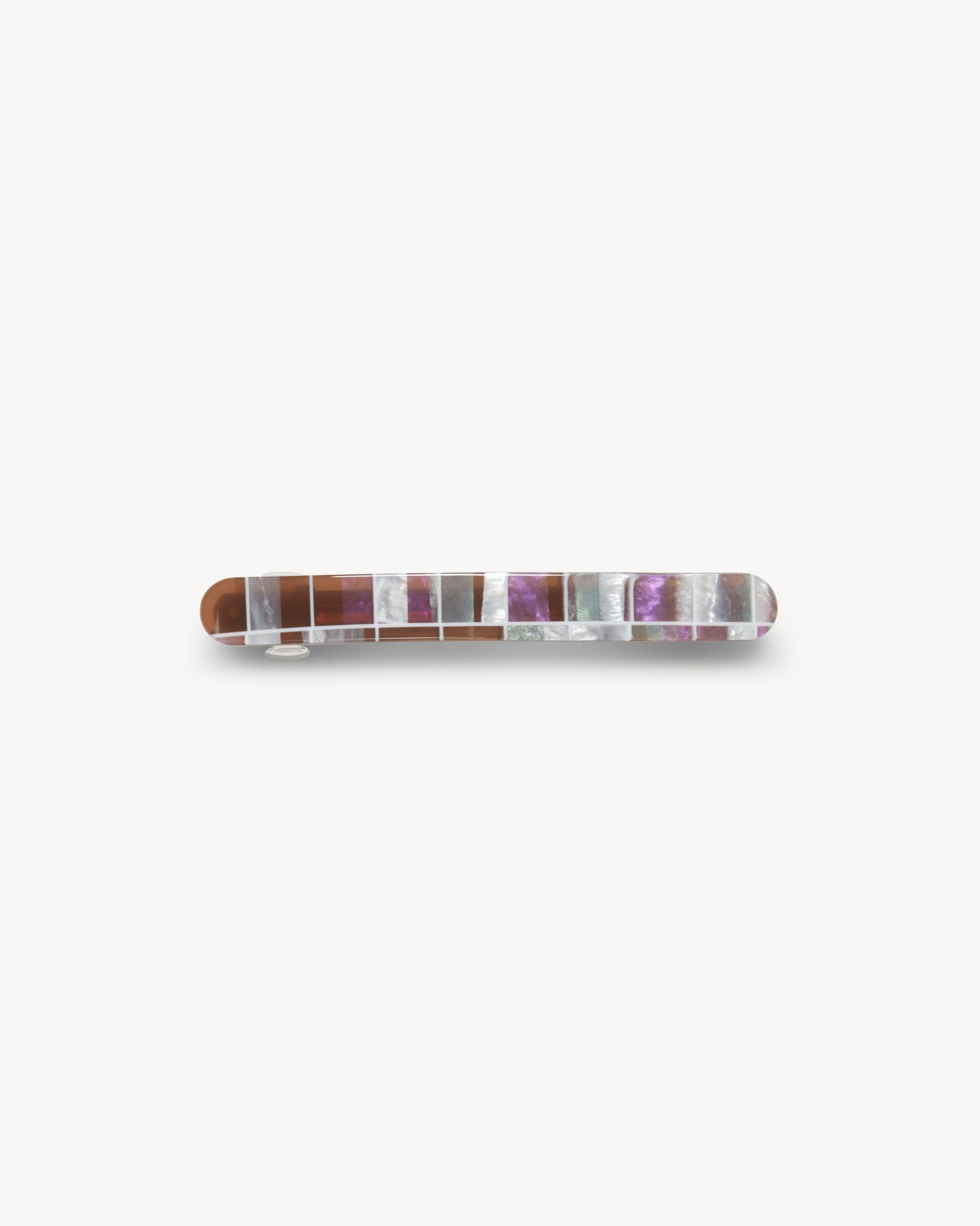 Midi Paris Barrette in Brown Shell Checker