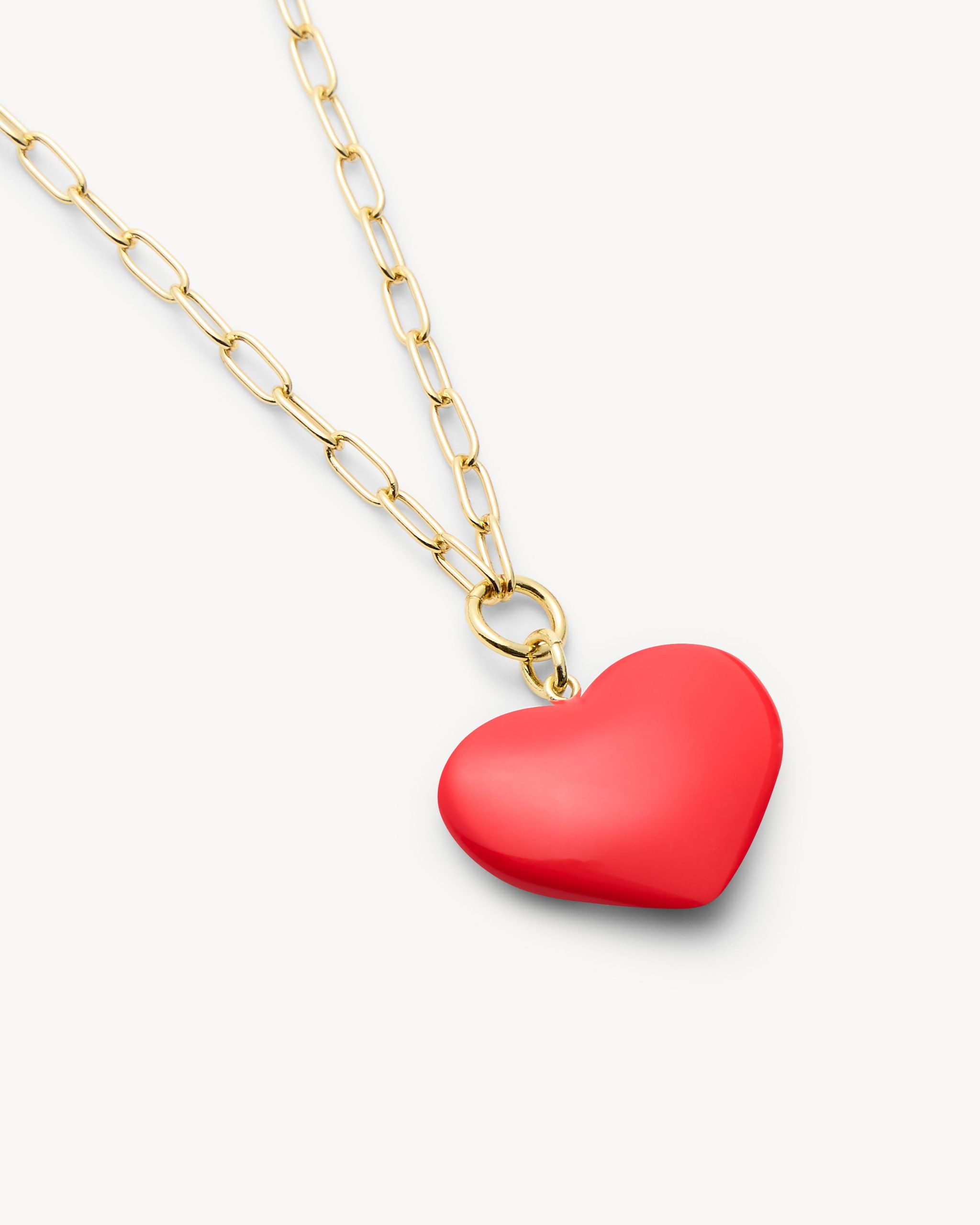 Midi Heart Pendant Necklace in Ruby - Image 2