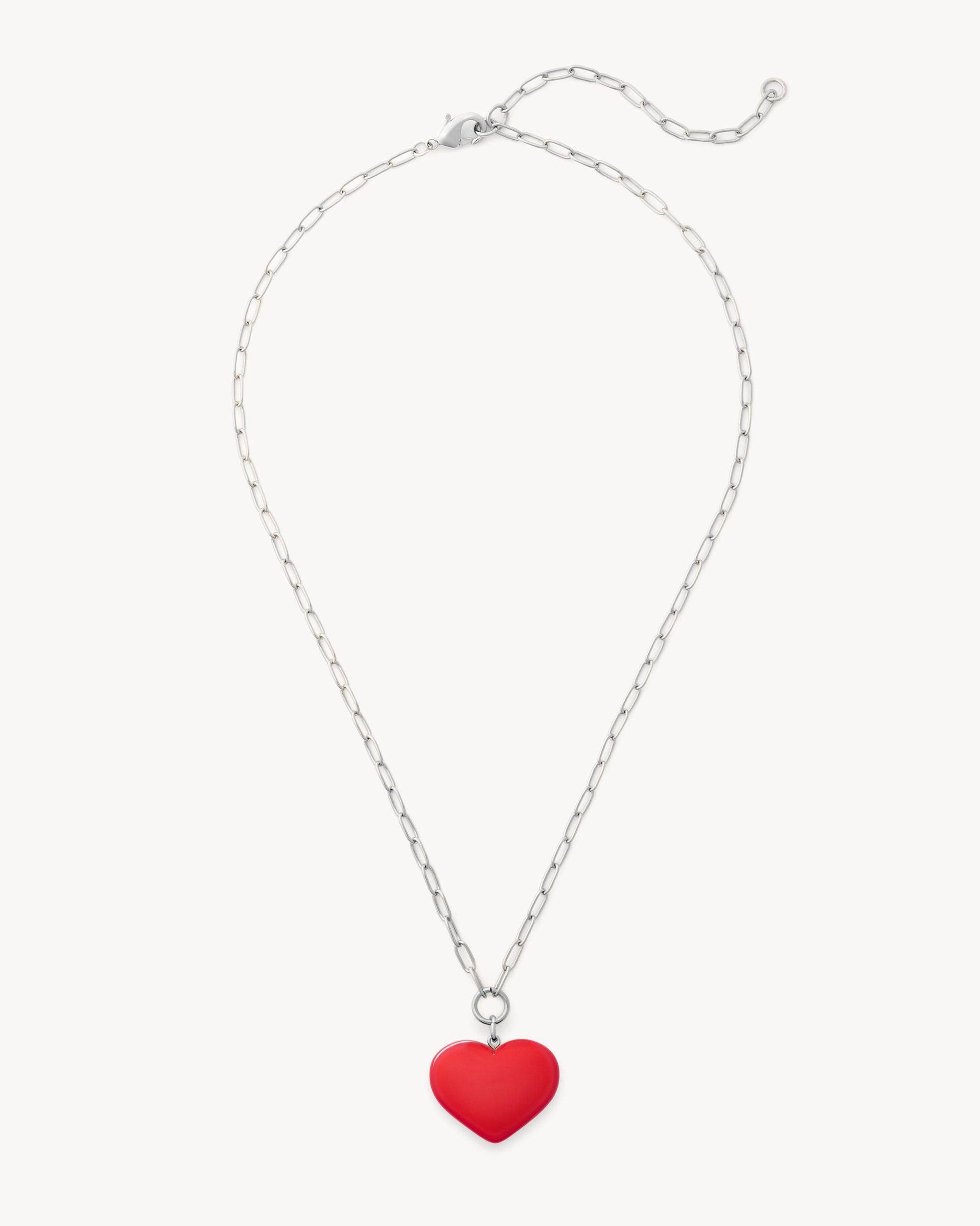 Midi Heart Pendant Necklace in Ruby - Image 3