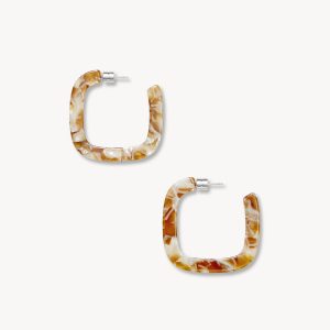 Midi Square Hoops in Baja Tortoise