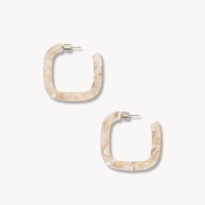 Midi Square Hoops in Chiffon