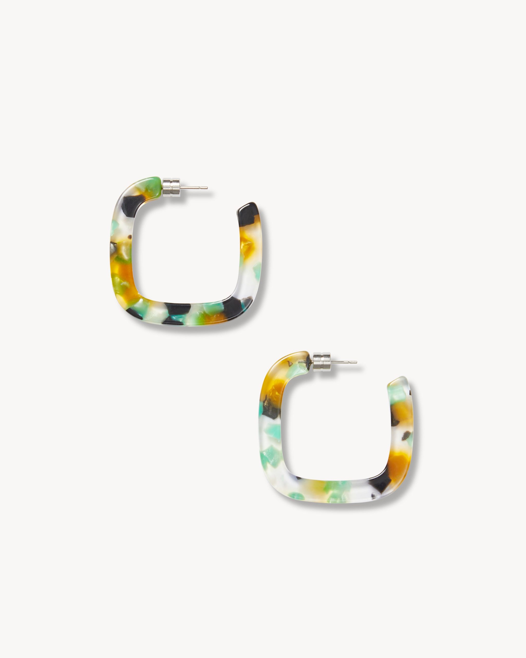 Midi Square Hoops in Lagune