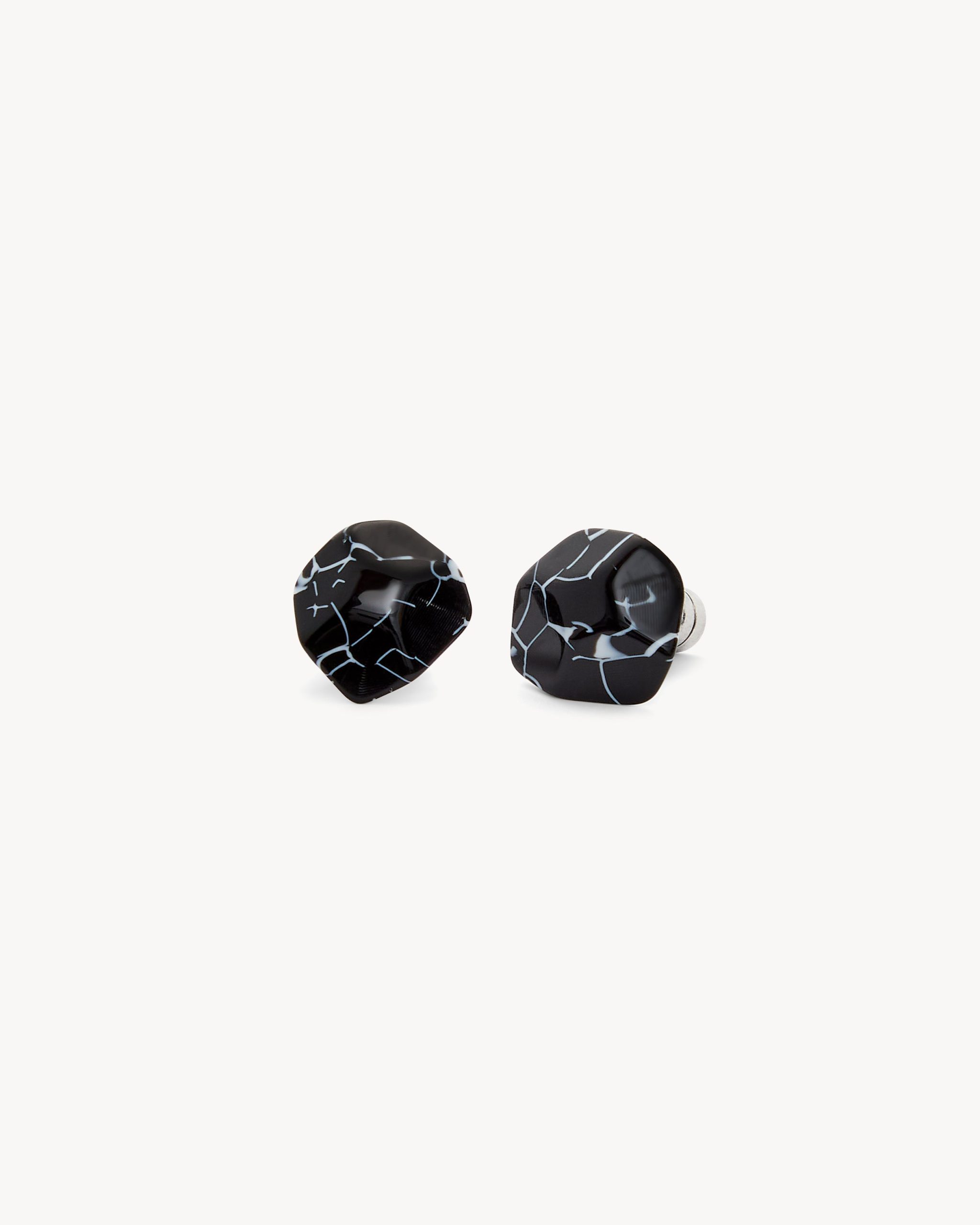 Mini Sculpture Studs in Black Marble - Image 2