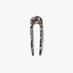 Mini French Hair Pin in Blue Horn