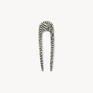 Mini French Hair Pin in Perle Noir