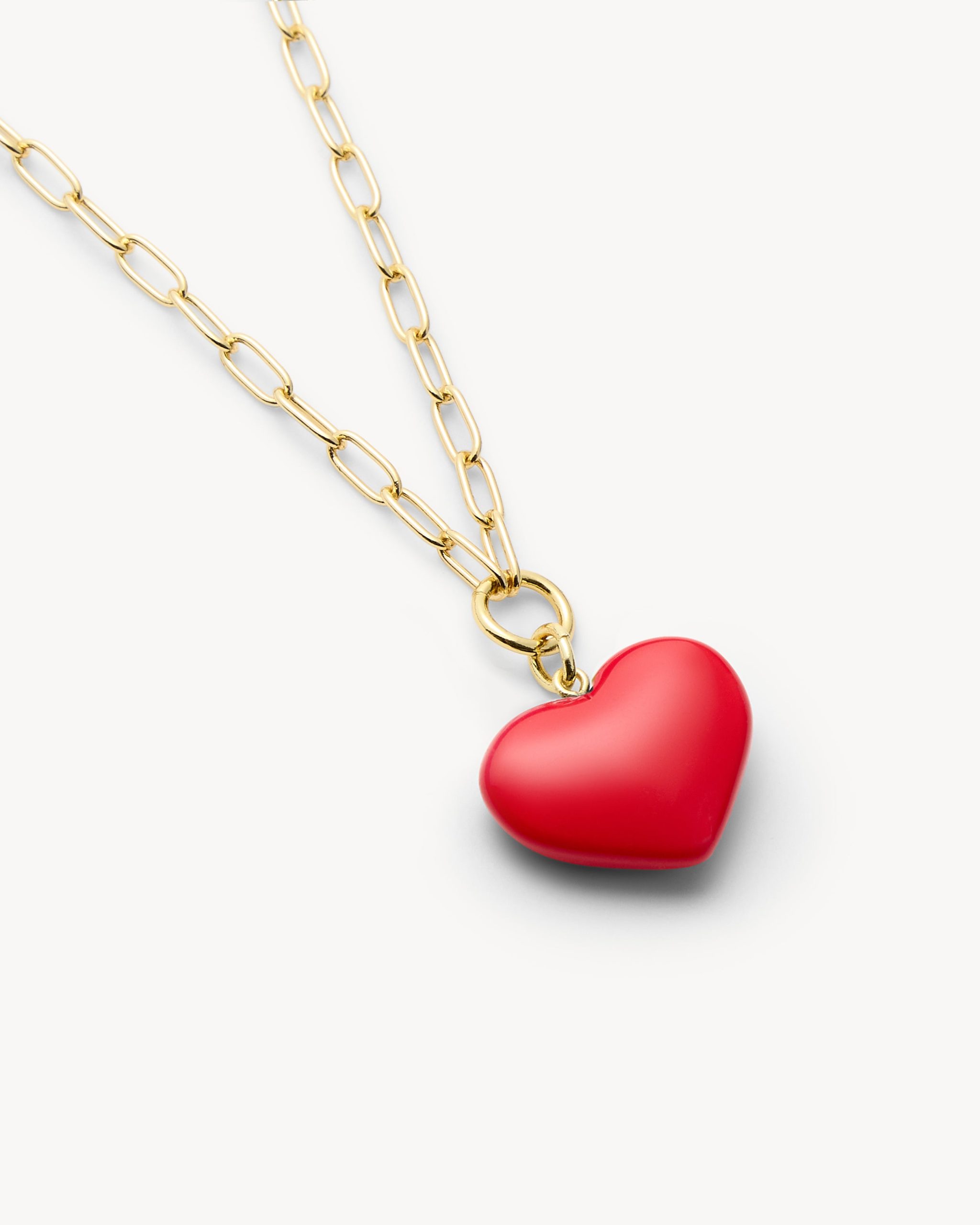 Mini Heart Pendant Necklace in Ruby - Image 2