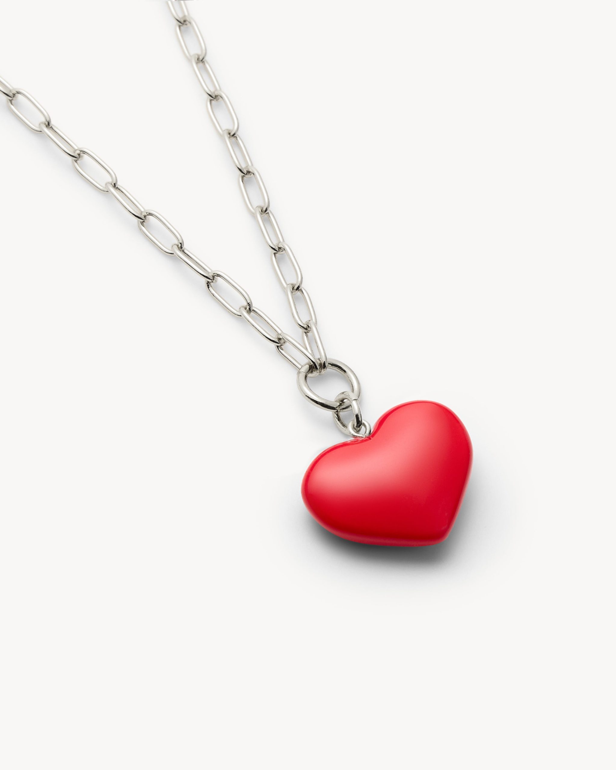 Mini Heart Pendant Necklace in Ruby - Image 4