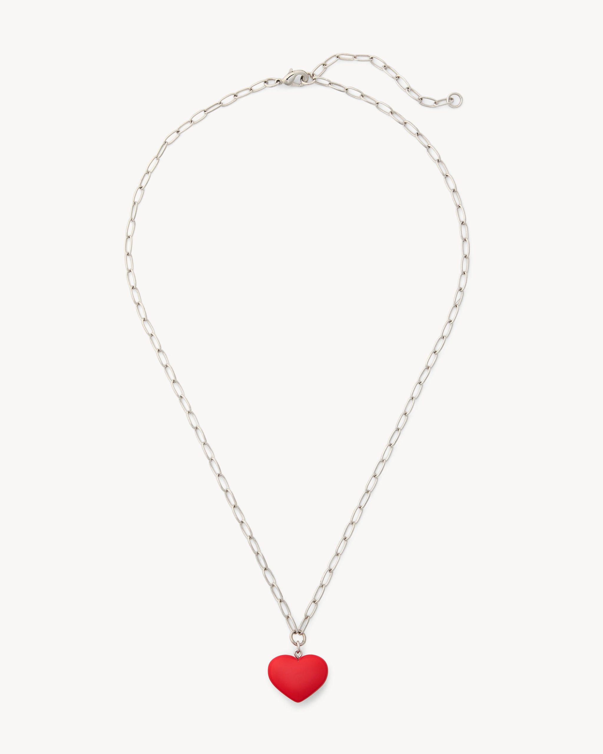Mini Heart Pendant Necklace in Ruby - Image 3