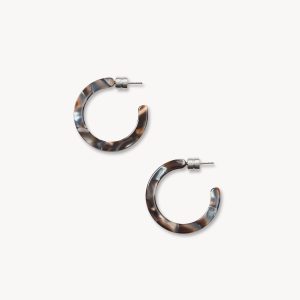 Mini Hoops in Blue Horn