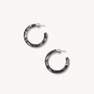 Mini Hoops in Charcoal Shell