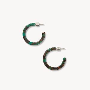 Mini Hoops in Black & Green