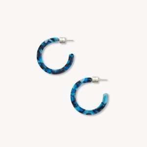 Mini Hoops in Ocean Blue