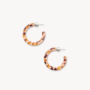 Mini Hoops in Tortoise Checker